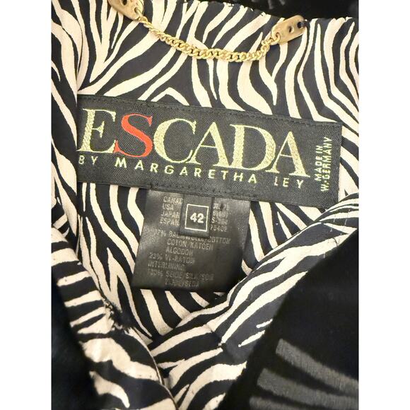 Escada by Margaretha Ley Black Embellished Quilted Velvet Bomber Jacket Sz 10 - Picture 2 of 13